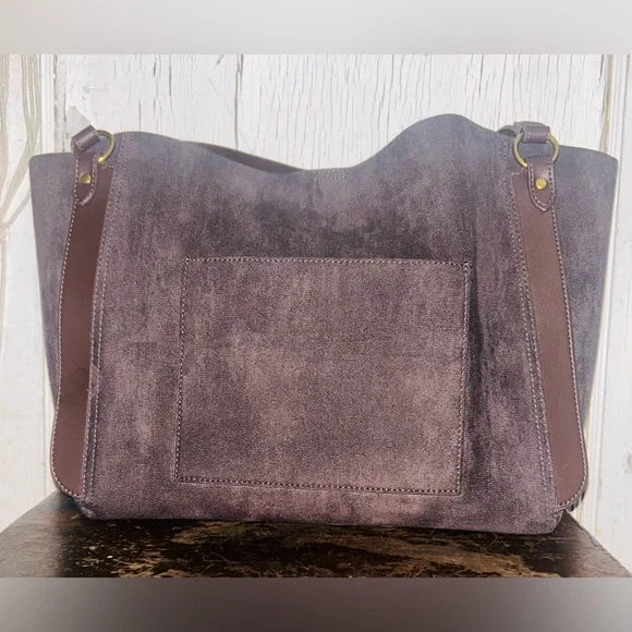 House of Harlow 1960 Style Brown Suede Tote Bag-NWOT - Picture 5 of 11